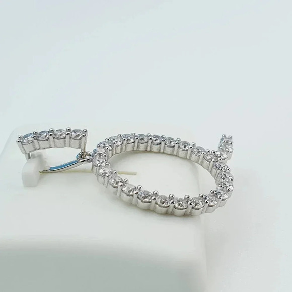 "925 Sterling Silver Cubic Zirconia Initial Pendant, UU1P6A6183 - Picture 2 of 9